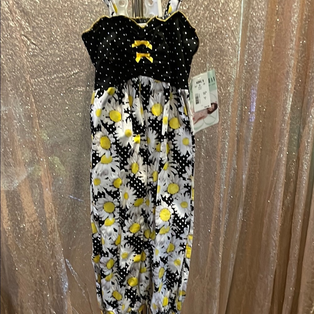 Kohl's Black and Yellow Daisy Polka-Top Jumpsuit NWT